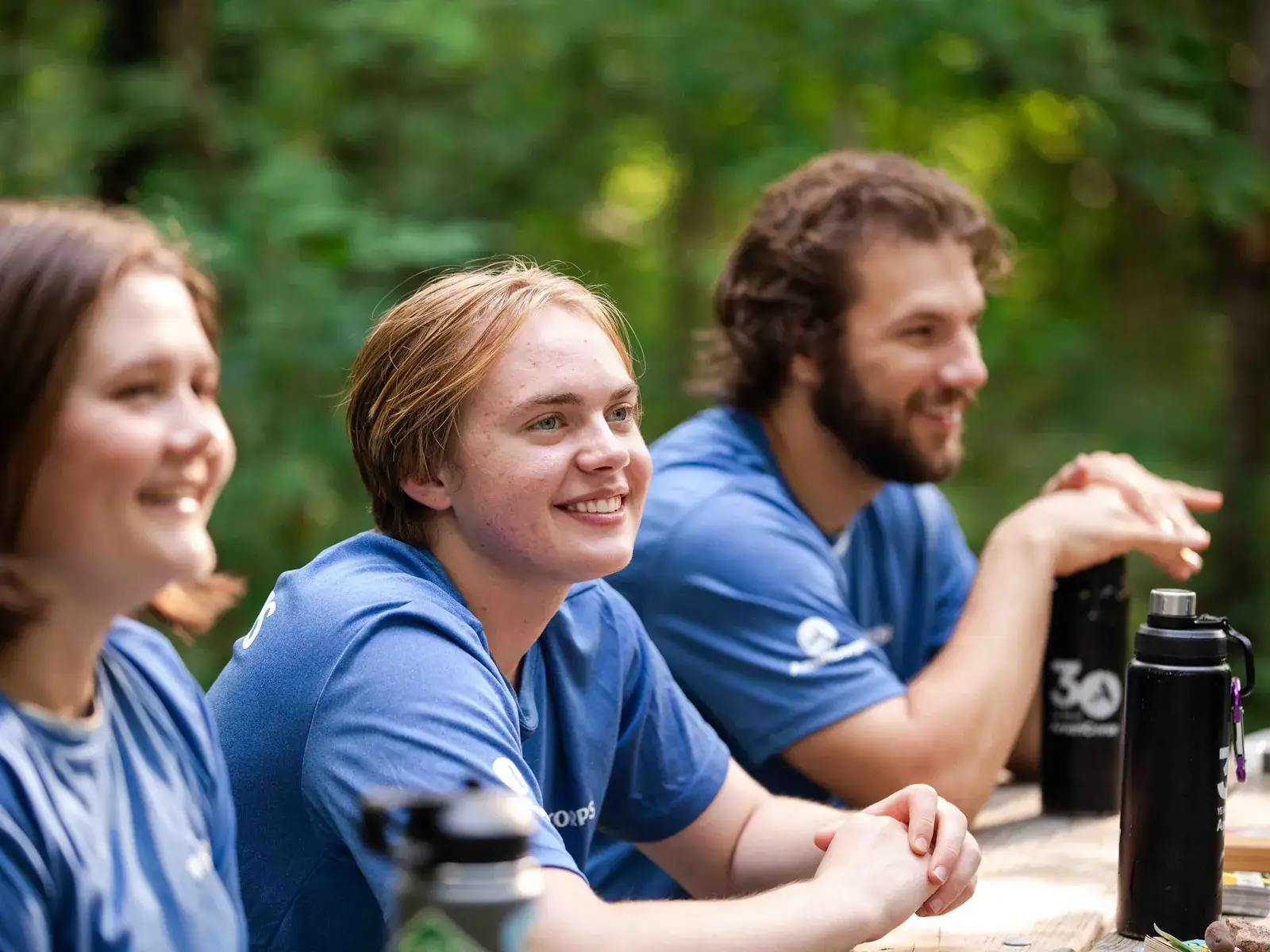 WisCorps crew members at a project debrief